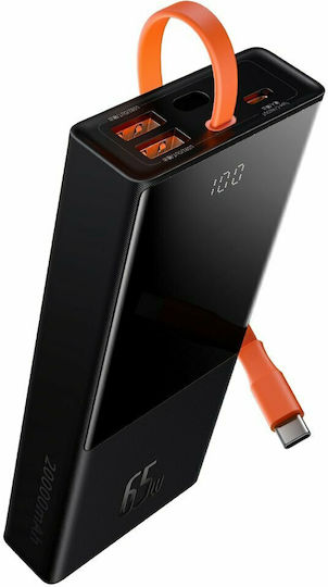 Baseus Elf Power Bank 20000mAh 65W with 2 USB-A Ports and USB-C Port Power Delivery Black view 1