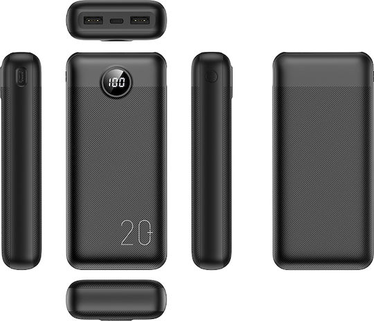 Veger VP2039 Power Bank 20000mAh 20W with 2 USB-A Ports and USB-C Port Black view 2