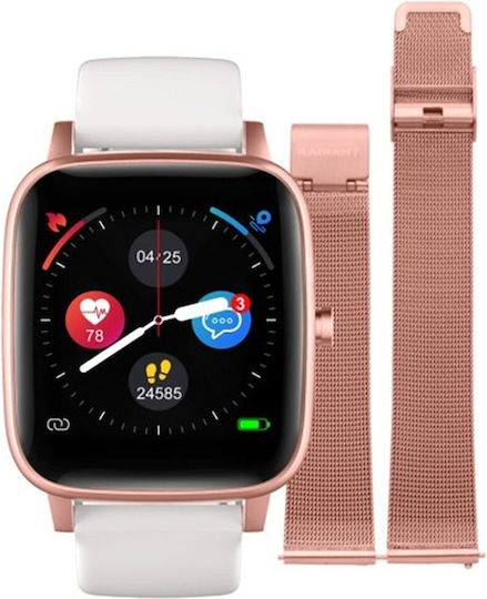 Radiant Queensboro Smartwatch with Heart Rate Monitor (Gold / White)