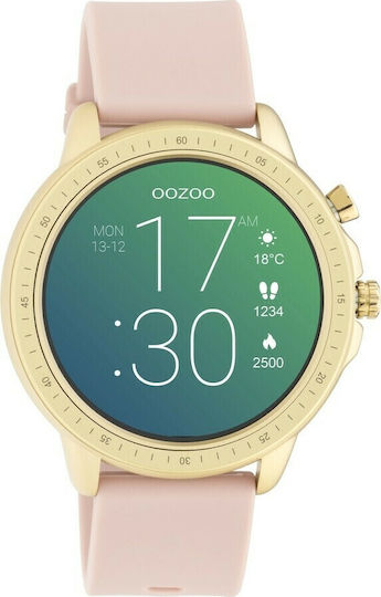Oozoo Q00318 45mm Smartwatch with Heart Rate Monitor (Gold / Pink) view 2