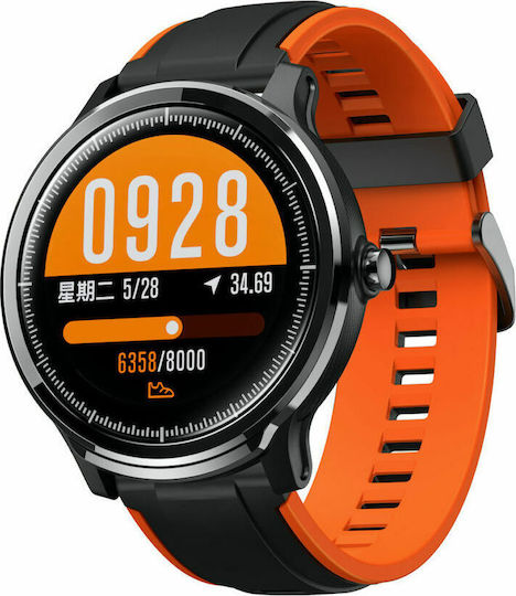Manta SWT05BP Smartwatch with Heart Rate Monitor (Black / Orange) view 2