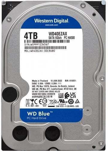 Western Digital Blue 4TB HDD Hard Drive 3.5" SATA III 5400rpm with 256MB Cache for Desktop WD40EZAX view 3