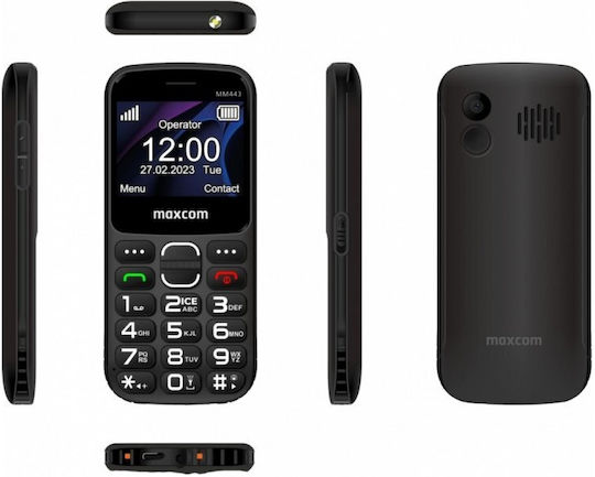 MaxCom MM443 Dual SIM Mobile with Buttons Black view 2