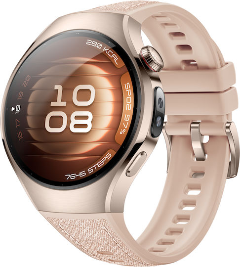 Huawei Watch 5 Stainless Steel 42mm Waterproof with eSIM and Heart Rate Monitor (Beige) view 2