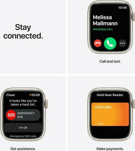 Apple Watch Series 7 Aluminium 45mm Waterproof with Heart Rate Monitor (Starlight) view 7