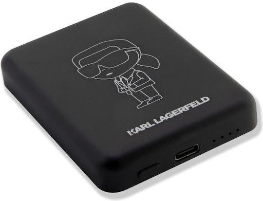 Karl Lagerfeld Ikonik Magsafe MagSafe Power Bank 3000mAh 5W with USB-C Port Black view 5