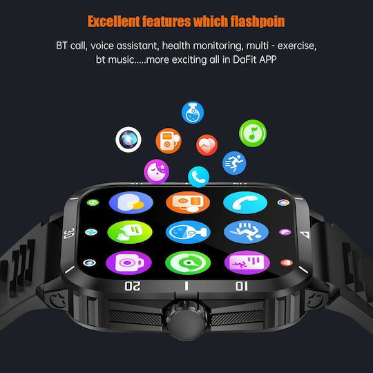 KT71 Smartwatch with Heart Rate Monitor (Black) view 9