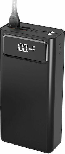 XO PR125 Power Bank 50000mAh with 4 USB-A Ports and 2 USB-C Ports Black