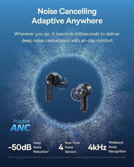 Baseus Bass BP1 Pro In-ear Bluetooth Handsfree Earphones with Sweat Resistance and Charging Case Cosmic Black view 3