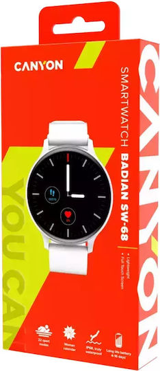 Canyon Badian 45mm Smartwatch with Heart Rate Monitor (White) view 4