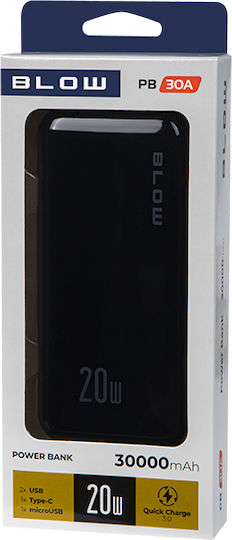 Blow PB30A Power Bank 30000mAh with 2 USB-A Ports Quick Charge 3.0 Black view 3