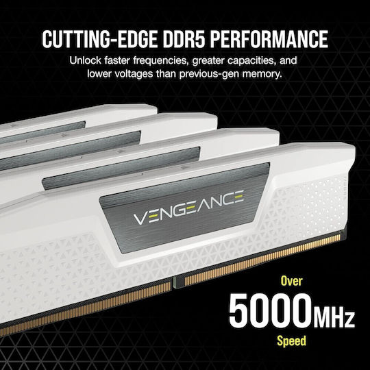 Corsair Vengeance White DDR5 32GB RAM with 2x16GB Modules and Speed 6400 for Desktop CMK32GX5M2B6400Z36W view 5