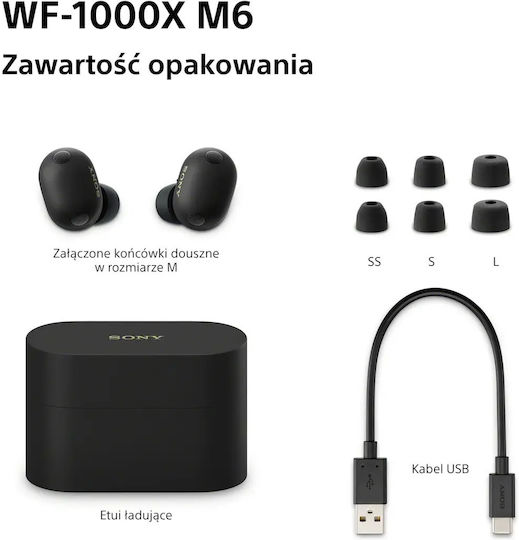 Sony WF-1000XM6 In-ear Bluetooth Handsfree Headphones with Sweat Resistance and Charging Case Black vue 6