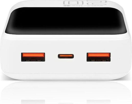 everActive EB-20Q Power Bank 20000mAh 22.5W with 2 USB-A Ports and USB-C Port White vue 3