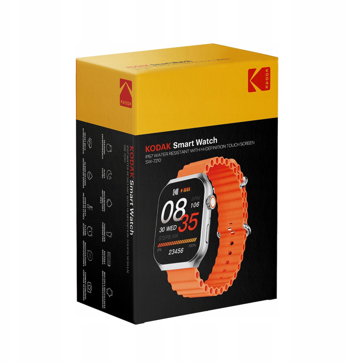 Kodak Sw-7210 Smartwatch with Heart Rate Monitor (Orange) view 3