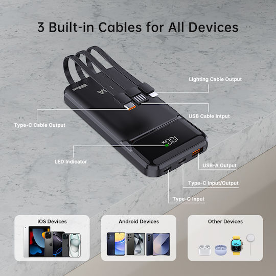 EGA P5 Power Bank 10000mAh 22.5W Black view 2
