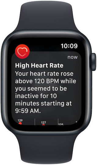 Apple Watch SE 2023 Aluminium 44mm Waterproof with Heart Rate Monitor (Midnight with Midnight Sport Band (S/M)) view 5