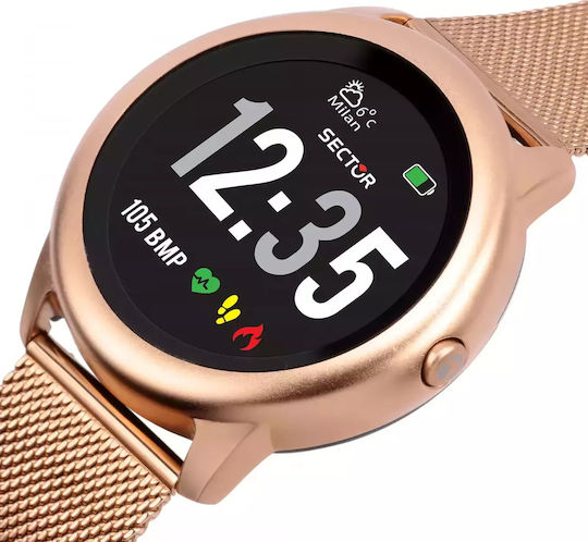 Sector S-01 46mm Smartwatch with Heart Rate Monitor (Rose Gold Metallic) view 6