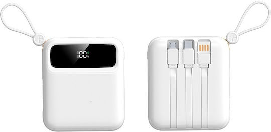 Mini DX263 Power Bank 10000mAh 22W With 2 USB-A Output Ports And USB-C Output Port White view 1