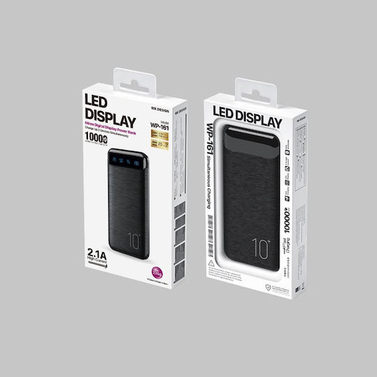 WK Minre WP-161 Power Bank 10000mAh with 2 USB-A Ports Quick Charge 2.0 Black view 4