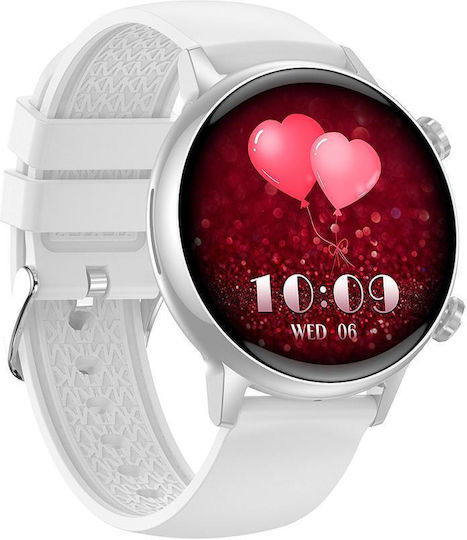Manta Alexa Mini 39mm Smartwatch with Heart Rate Monitor (White) view 3