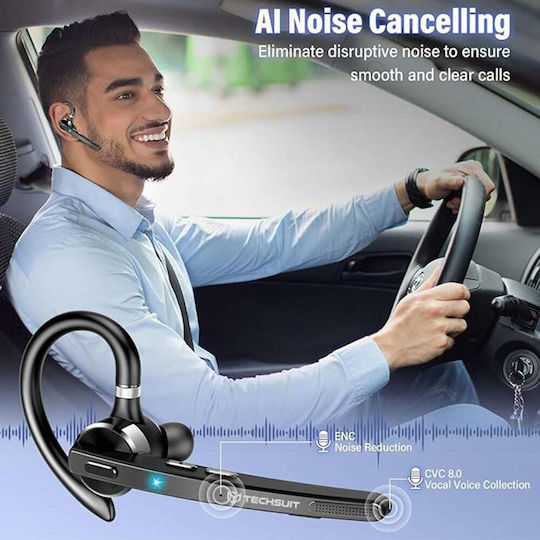 Techsuit TalkZen G9 In-ear Bluetooth Handsfree Earphone with Charging Case Black view 6