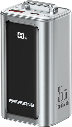 Riversong Vision 35 Power Bank 10000mAh 35W with USB-A Port and USB-C Port Silver
