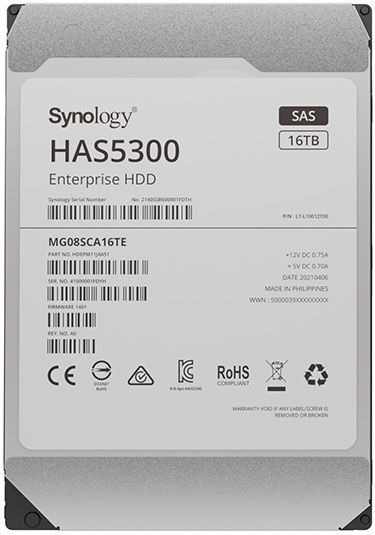 Synology HAS5300 16TB HDD Hard Drive 3.5" SAS 3.0 7200rpm with 256MB Cache for NAS HAS5300-16T view 3