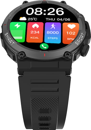 BlackView W50 47mm Smartwatch with Heart Rate Monitor (Black) view 5