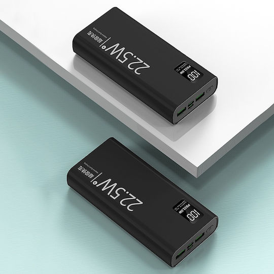 Power Bank 20000mAh with 2 USB-A Ports and USB-C Port Black Edition vista 2