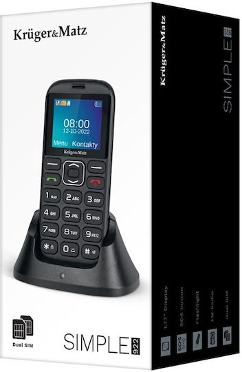 Kruger & Matz Simple 922 Dual SIM Mobile with Large Buttons (English) Black view 3