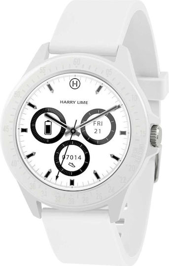 Harry Lime HA07-2000 Aluminium 46mm Smartwatch with Heart Rate Monitor (White) view 1