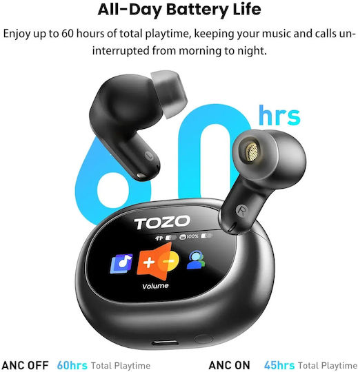 Tozo AeroSound 6 Pro Earbud / In-ear Bluetooth Handsfree Earphones with Sweat Resistance and Charging Case Black view 3
