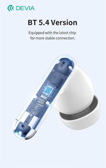 Devia EM420 Lite2 In-ear Bluetooth Handsfree Earphones with Charging Case White view 2