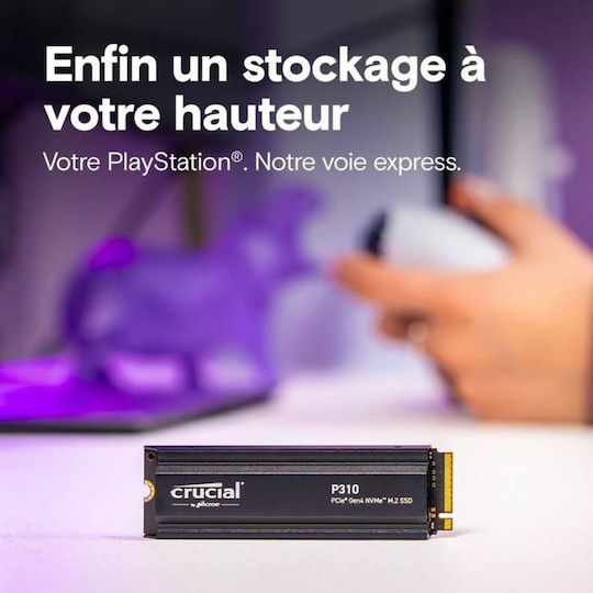 Crucial P310 SSD 4TB M.2 Type with PCI Express 4.0 Connection and Heatsink CT4000P310SSD5 vue 9