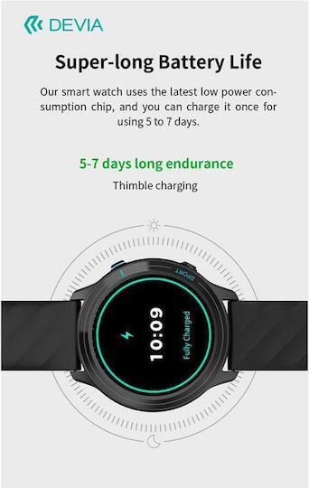 Devia WT3 Smartwatch with Heart Rate Monitor (Blue) view 4