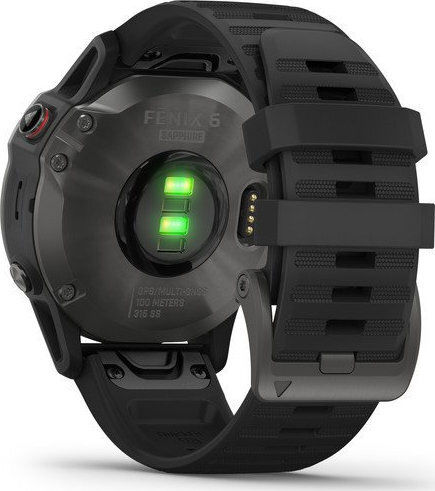 Garmin Fenix 6 Sapphire Stainless Steel 47mm Smartwatch with Heart Rate Monitor (Carbon Grey DLC with Black Band) view 8