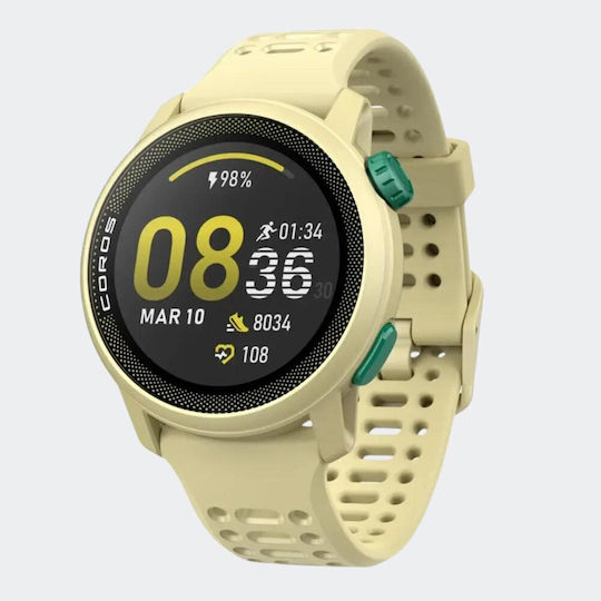 Coros Pace 3 Smartwatch with Heart Rate Monitor (Yellow)