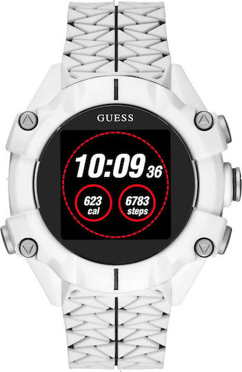 Guess Rex C3001G4 47mm Smartwatch with Heart Rate Monitor (White)