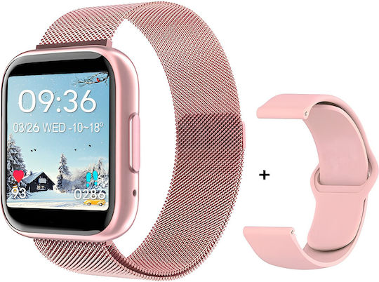 Times Collection Smartwatch Idealstore 1.55 Inch Touch Screen Bluetooth Call Answering Message Social Media Notifications Sleep Monitoring Blood Pressure Multi-sport Android-ios Pink Edition Includes 2 Bands