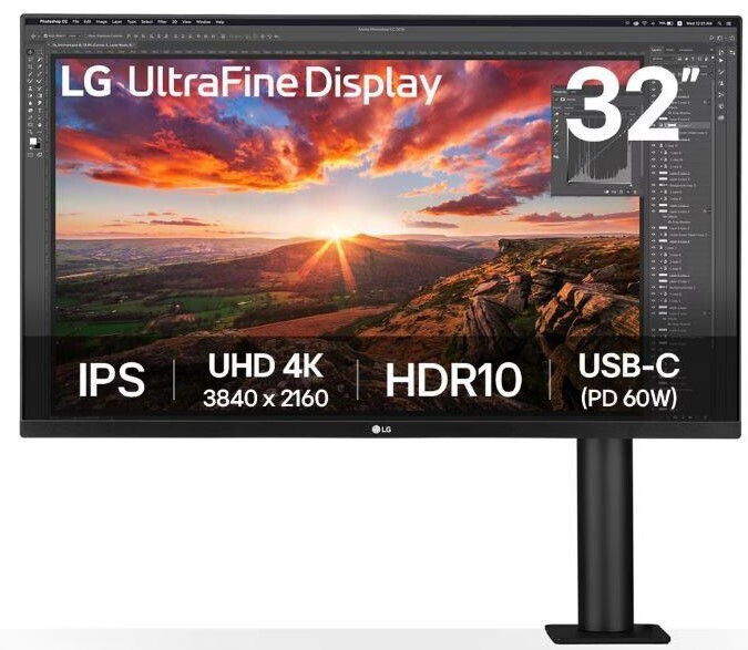 LG 32UN880K-B-B IPS HDR Monitor 31.5" 4K 3840x2160 with Response Time 5ms GTG
