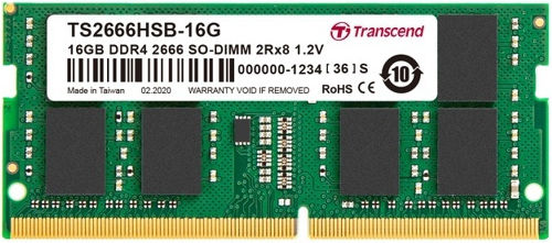 Transcend 16GB DDR4 RAM with 2666 Speed for Laptop (TS2666HSB-16G) vue 2