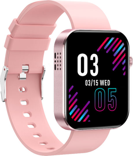 Smartwatch Intelligent Class Collection Kn200 Idealstore Full Touch Screen 1.72 Inch Bluetooth Calling Sms Android-ios Heart Rate Watch Calories Distance Pedometer Blood Pressure Ip68 Find Bracelet-phone Pink