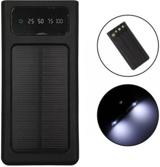 K-A12 Solar Power Bank 30000mAh with 2 USB-A Ports Black