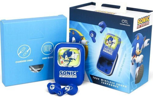 OTL Sonic the Hedgehog Slide In-ear Bluetooth Handsfree Earphones with Charging Case Blue vista 5