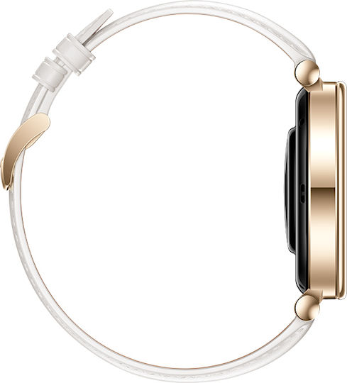 Huawei Watch GT 4 Stainless Steel 41mm Waterproof with Heart Rate Monitor (White Leather Strap) view 4