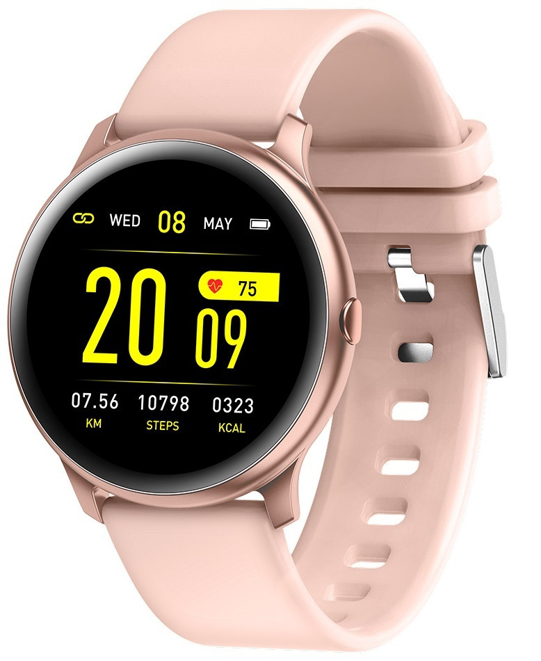 KrazyFit Aluminium Smartwatch with Heart Rate Monitor (Pink)