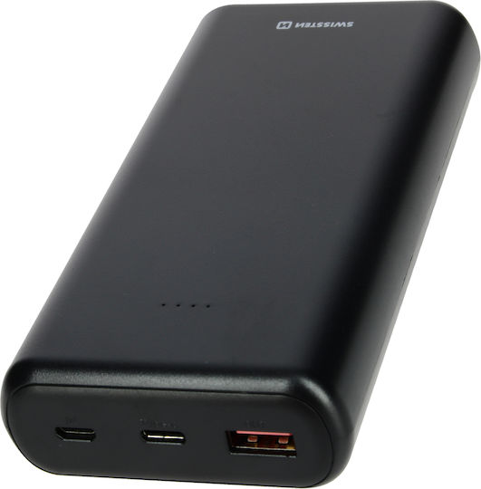 Swissten Power Bank 20000mAh with USB-A Port and 2 USB-C Ports Black
