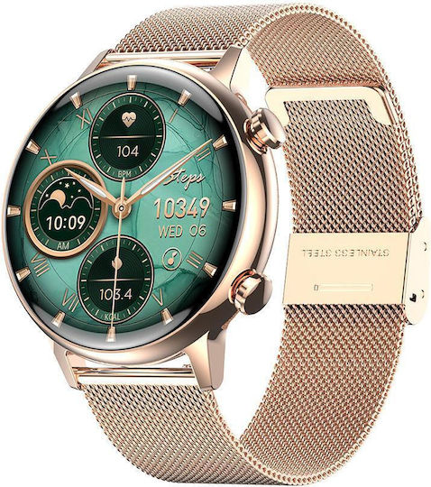 Manta Alexa Mini 39mm Smartwatch with Heart Rate Monitor (Gold)