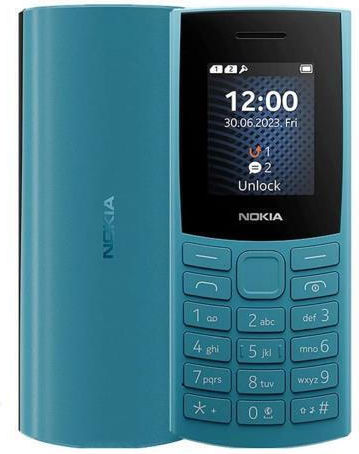 Nokia 105 4G (2023) Dual SIM Mobile with Buttons (English Menu) Blue view 5